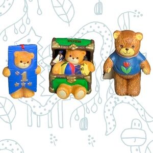 Enesco Lucy & Me Vintage Porcelain Bears Graduation Toys Trunk & Plain
